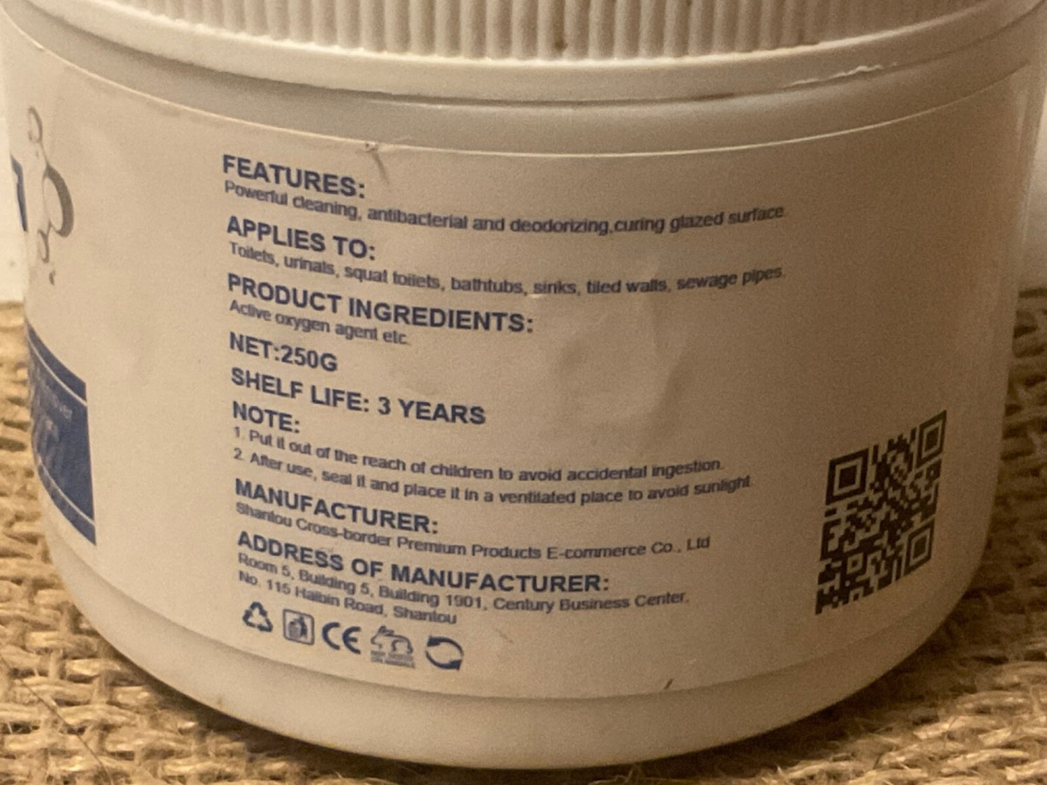 Poudre déboucheur de tuyau, packaging